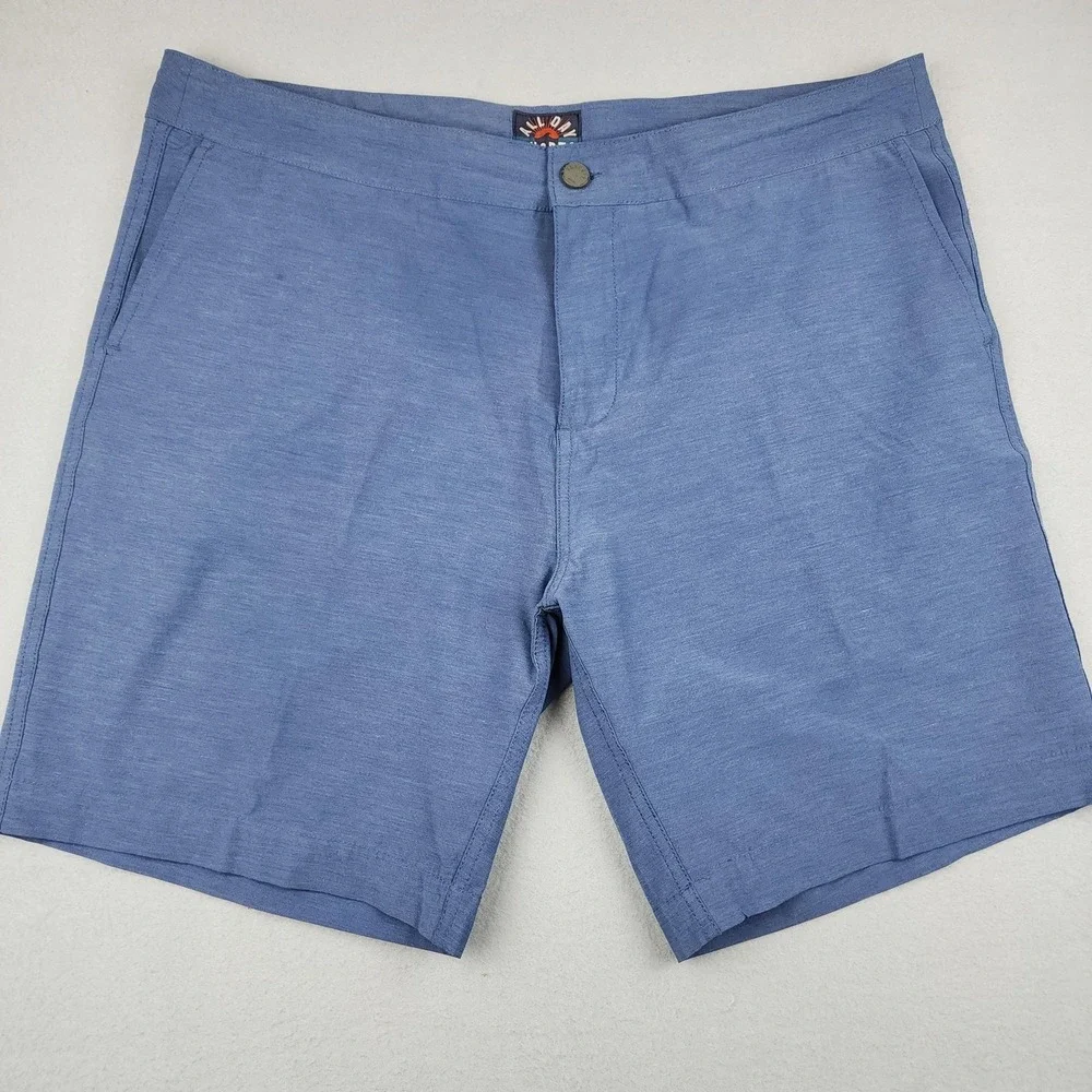 Faherty All Day Shorts Mens 38 Blue Chino Performance Stretch Golf 8.5 Inseam